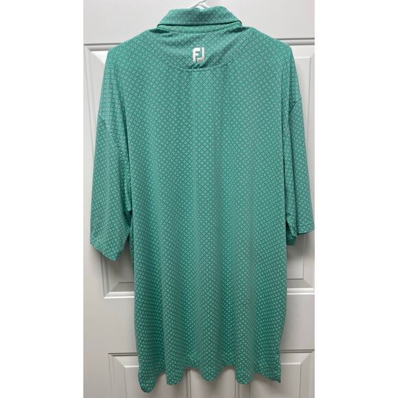 Footjoy Men's Golf Performance Polo Green printed polo shirt size XXL - Picture 5 of 7